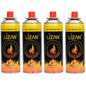 Butane Gas Lizan (1) کپسول گاز لیزان 220 گرمی استوانه ای 4 عددی - Image 1
