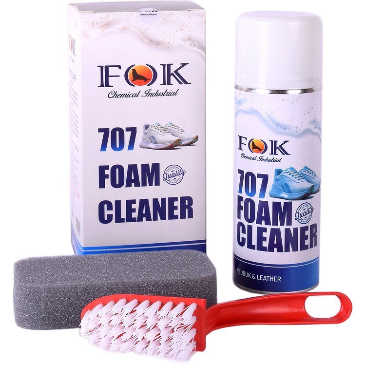 FOK 707 اسپری تمیز کننده کفش به همراه فرچه و ابر - Image 1