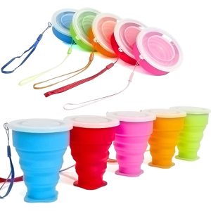 Silicone Collapsible Travel Water Cup (2) لیوان سیلیکونی تاشو 240 سی سی - Image 1